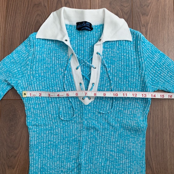 Vintage Knit Polo Top - Picture 2 of 4
